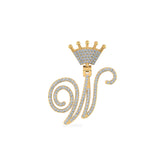 W Initial With Crown 10K Yellow Gold & Diamond Pendant